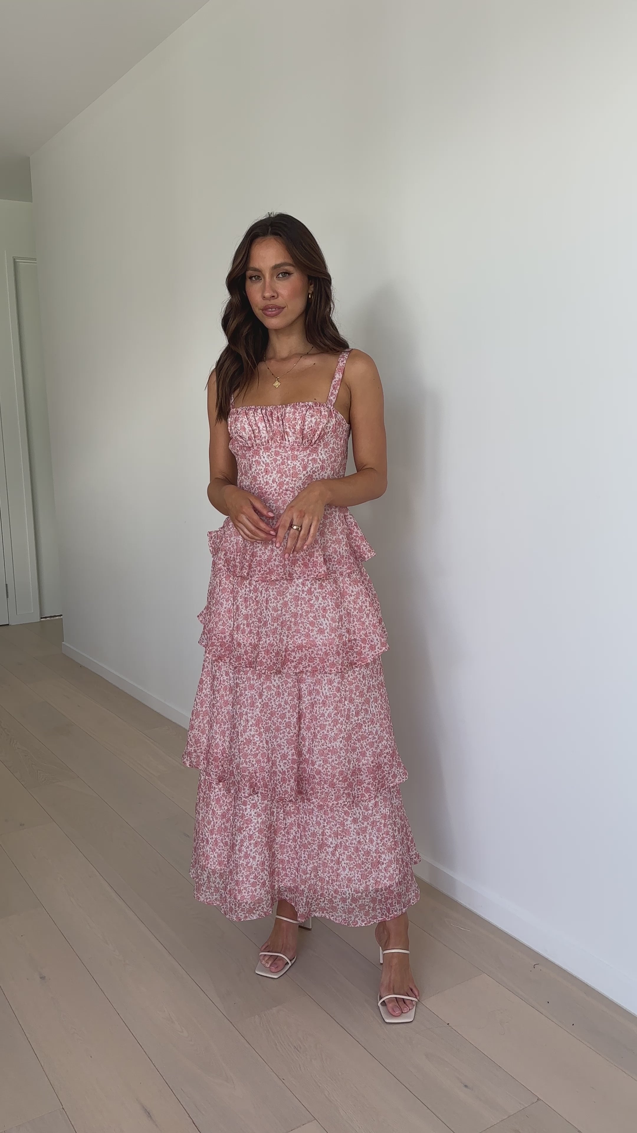 Page Maxi Dress - Pink / White Floral
