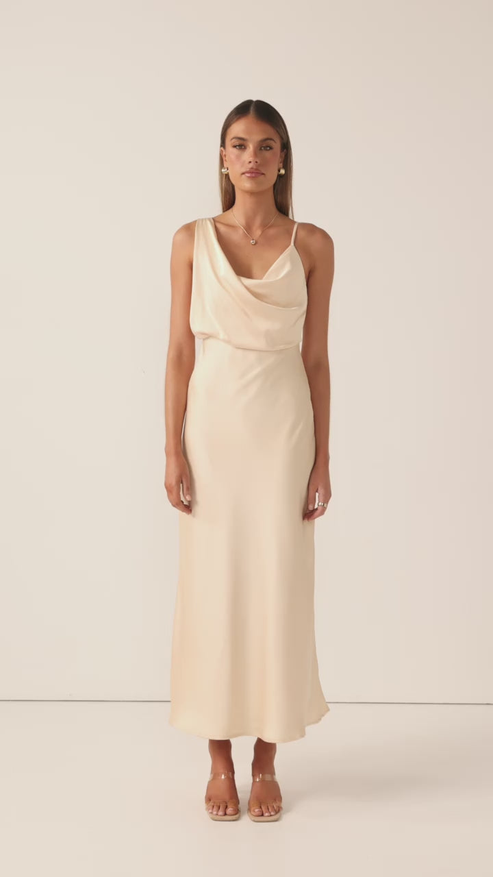 Load video: Audrey Maxi Dress - Soft Gold