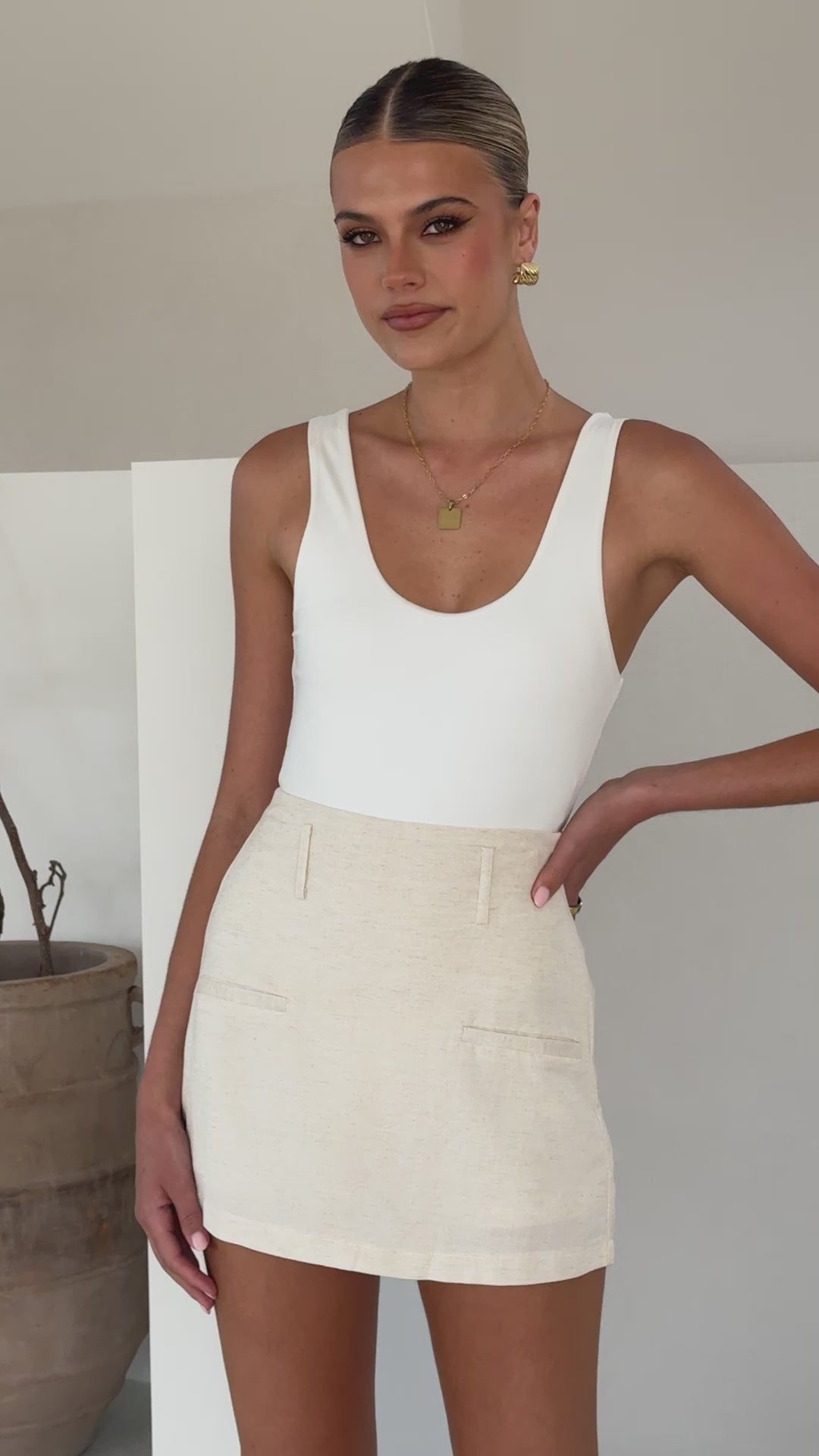 Jessica Skort - Natural Linen Blend