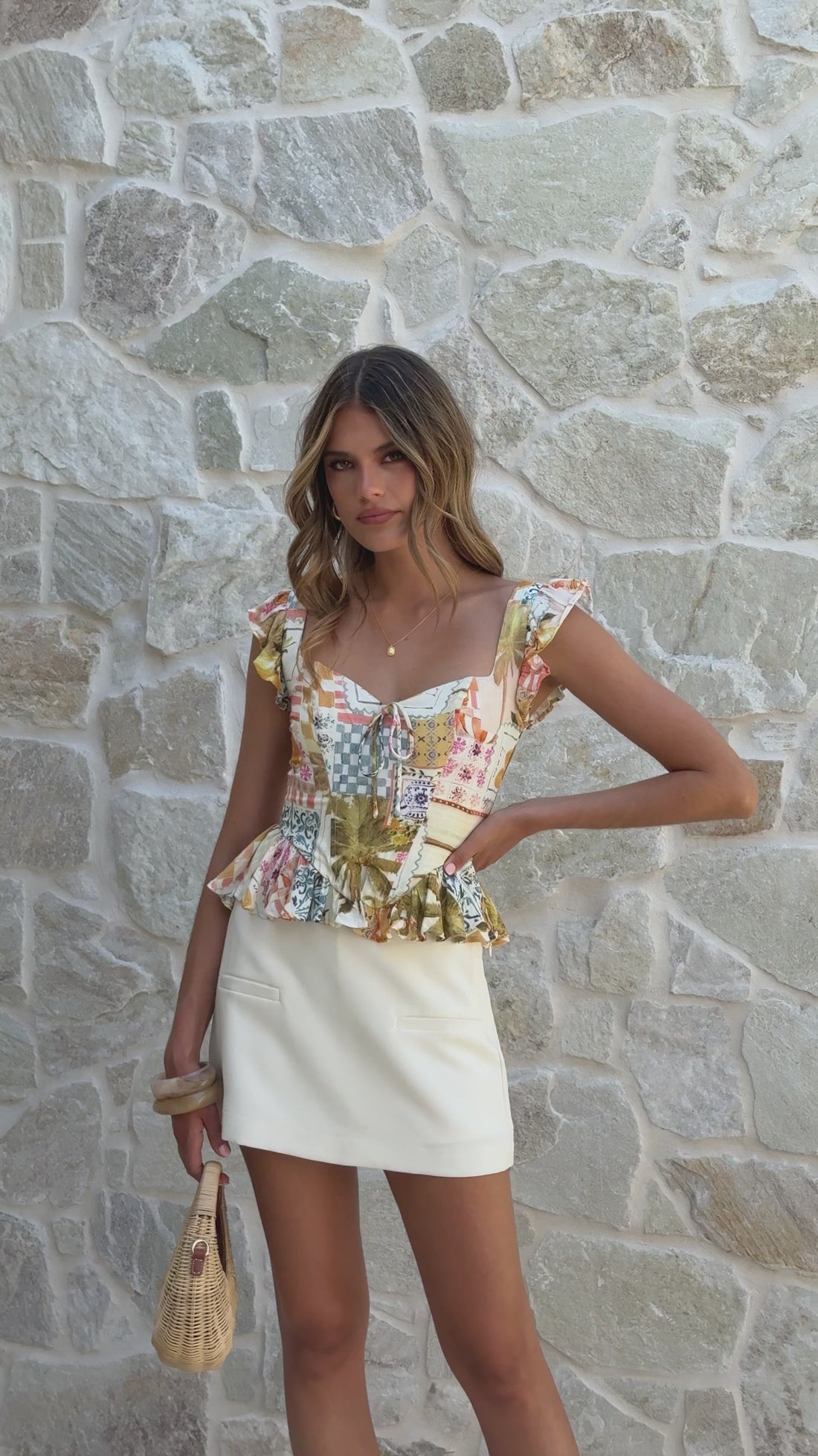 Uzima Frill Top - Las Palmas Print - Billy J