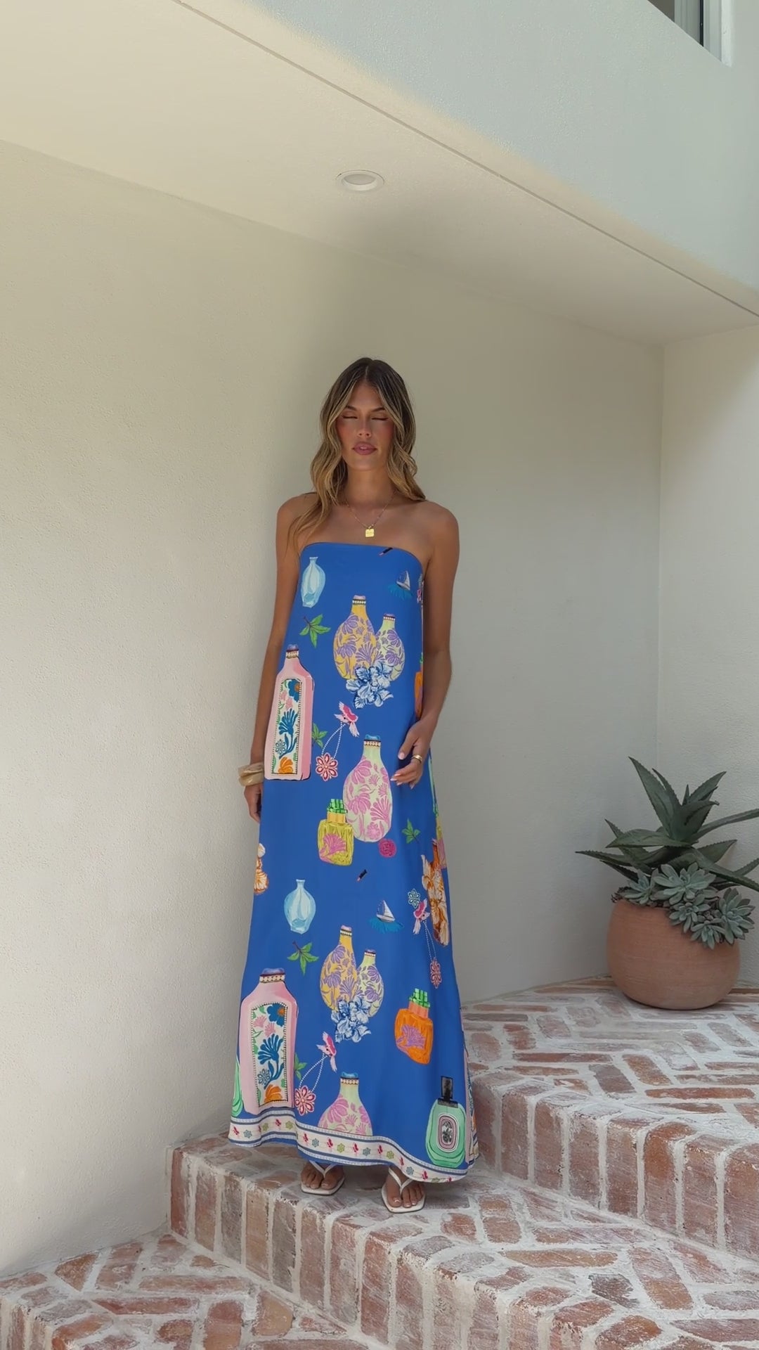Load video: Elida Strapless Maxi Dress - Perfume Dreams - Billy J