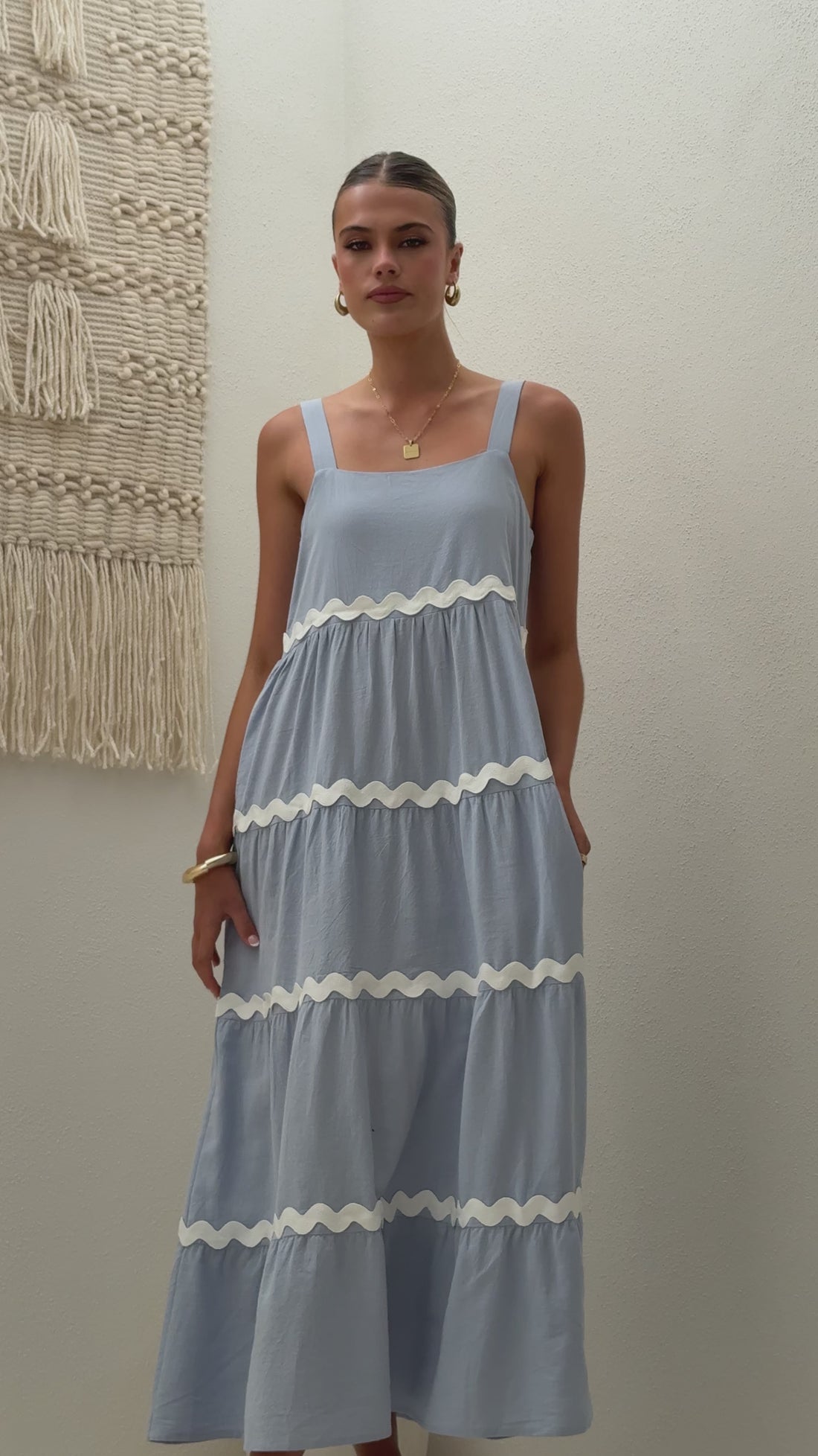 Lavina Maxi Dress - Blue/White - Billy J
