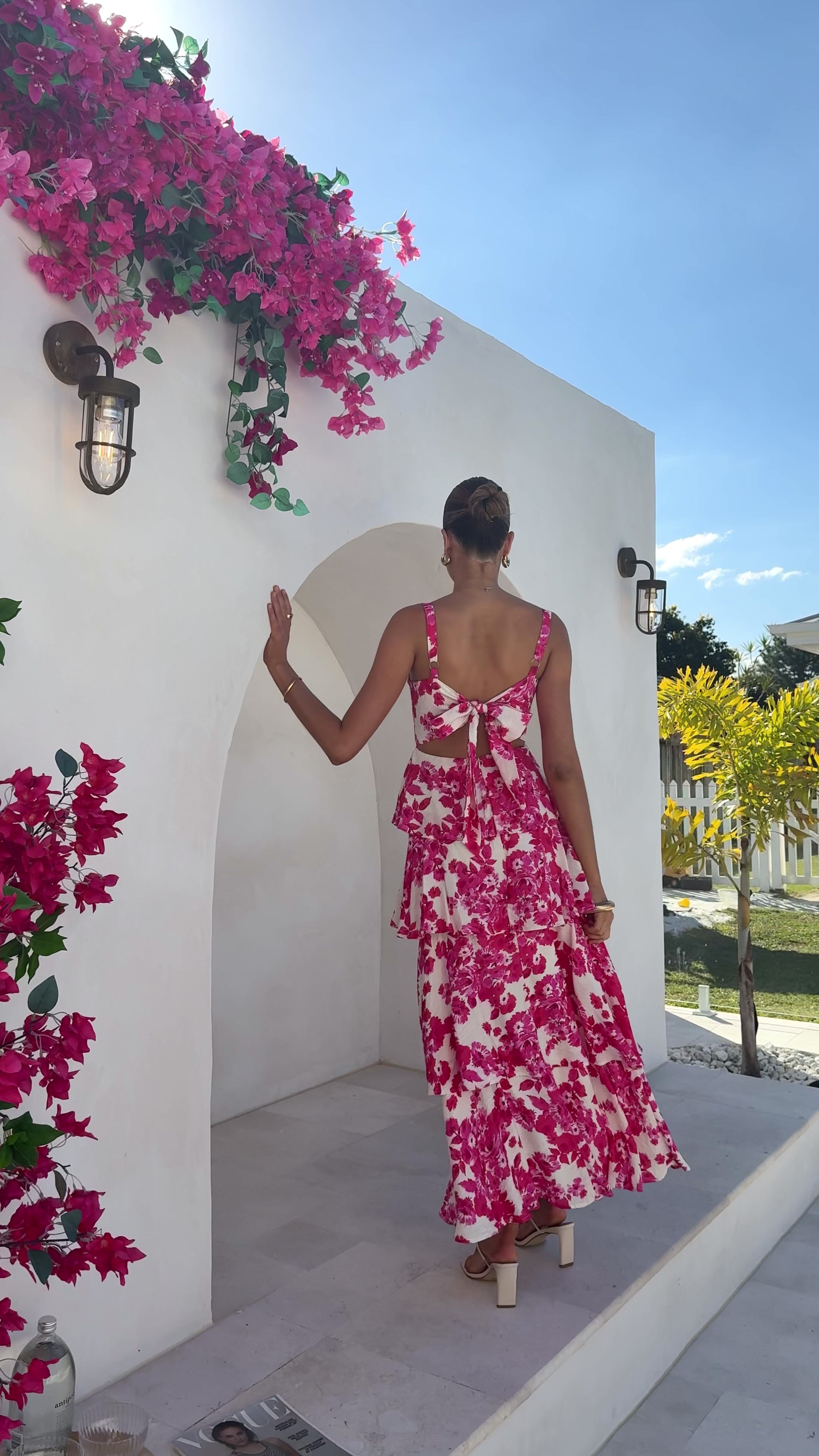Load video: Odilia Maxi Dress - Pink/White Floral - Billy J