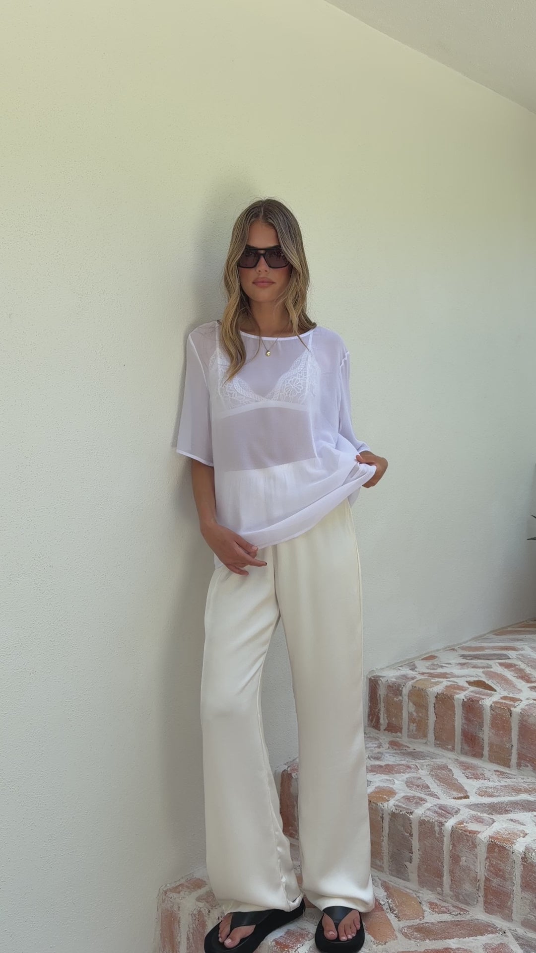 Davette Mesh T-Shirt - White - Billy J