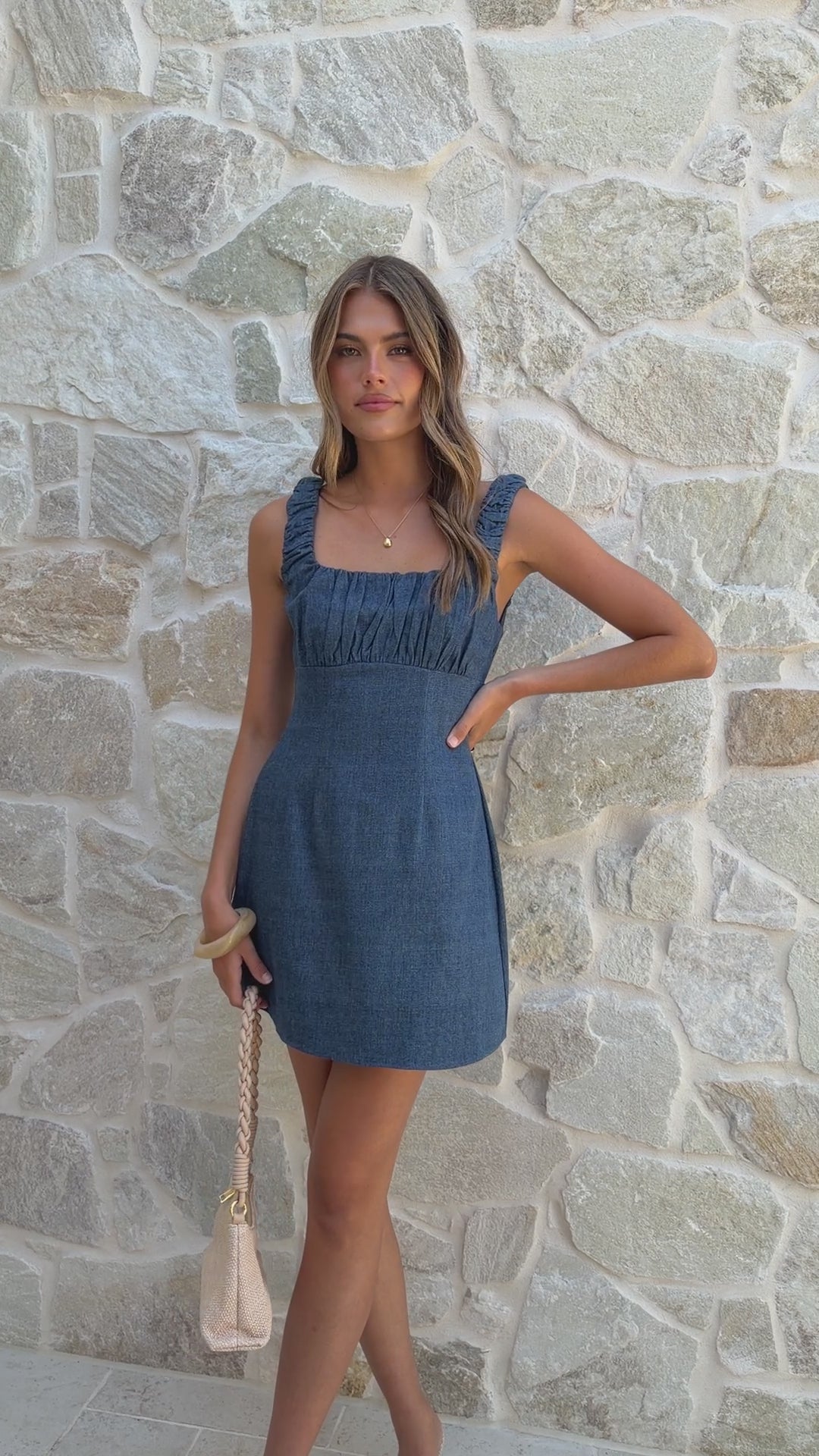 Adley Mini Dress - Denim - Billy J