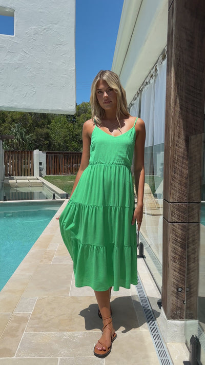 Load and play video in Gallery viewer, Zoey Midi Dress - Green

