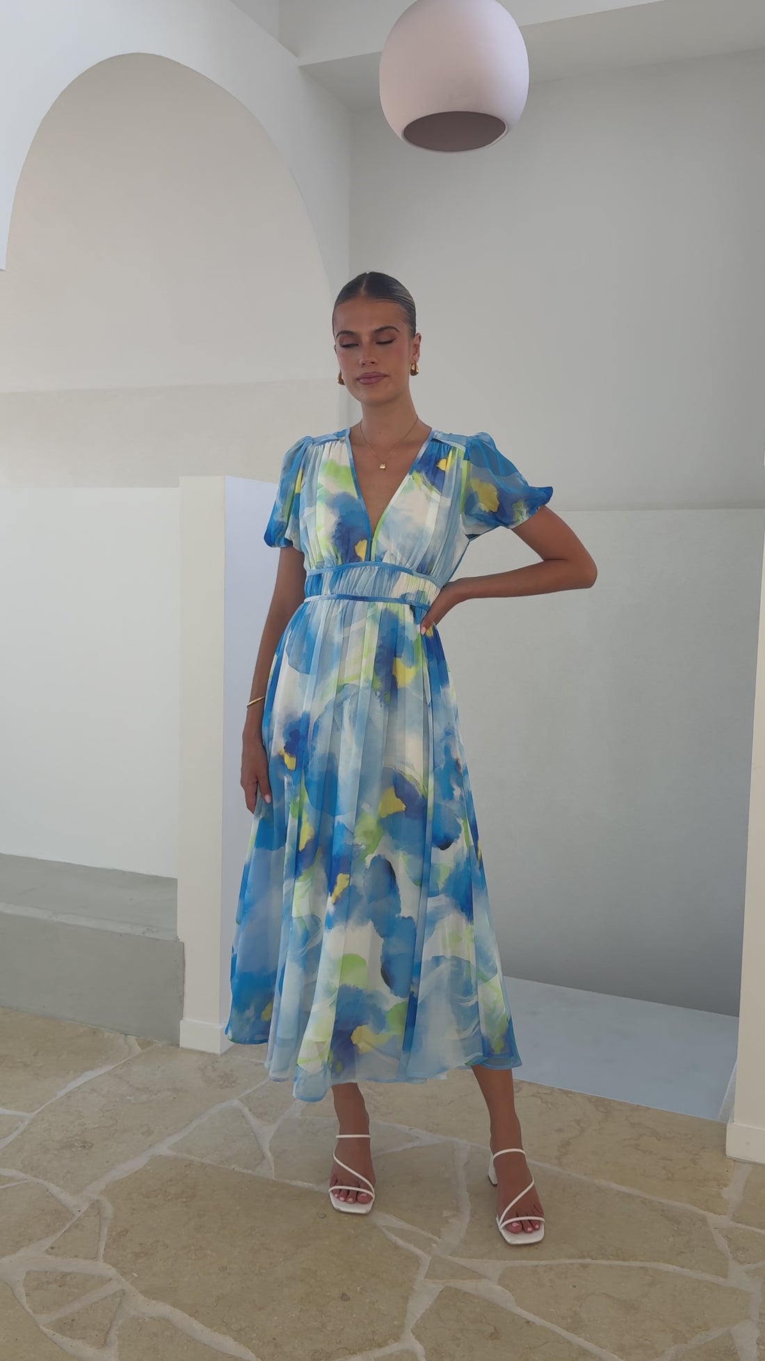 Amberose Maxi Dress - Blue/Green - Buy Women's Maxi Dresses