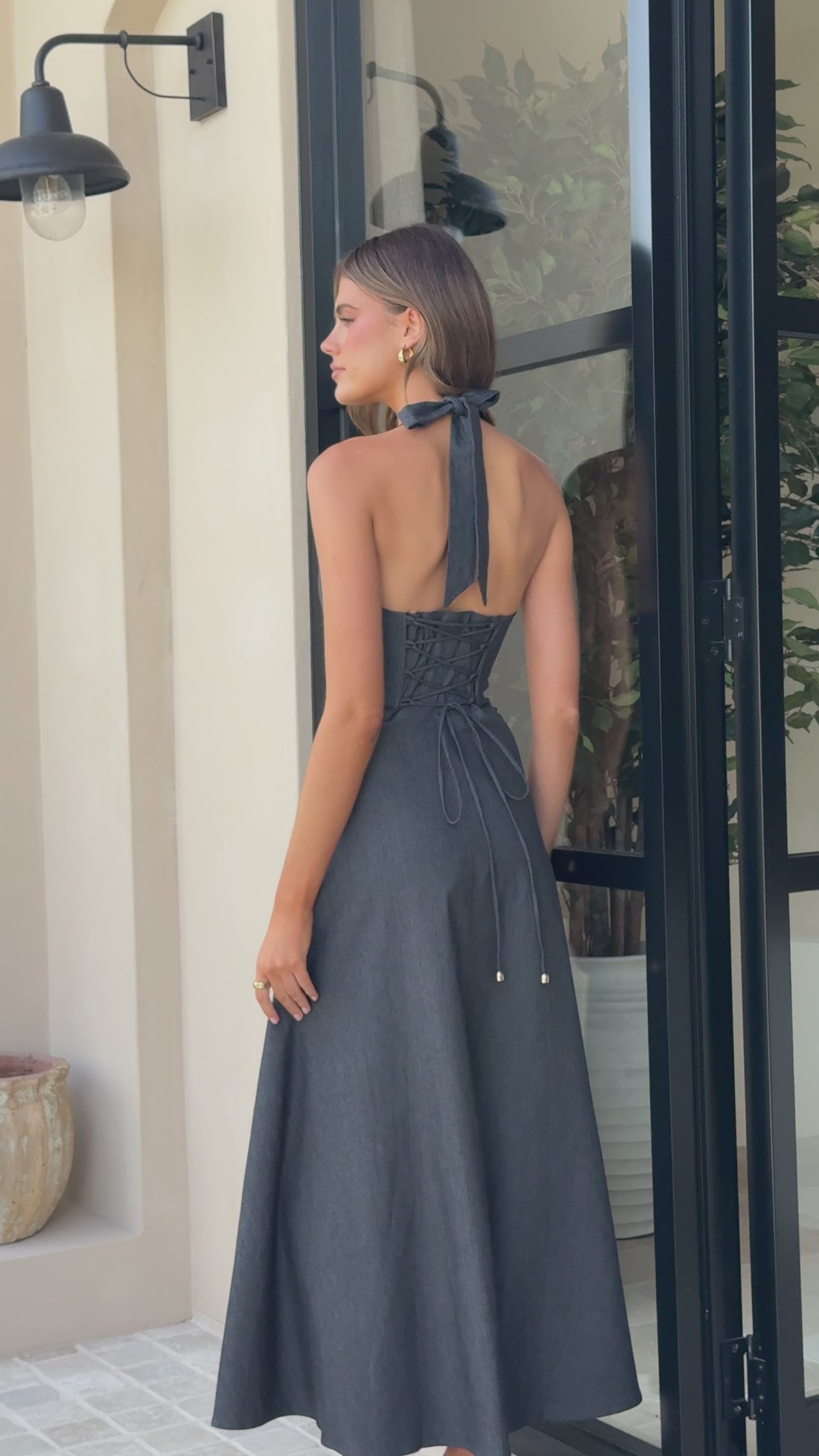 Skye Maxi Dress - Steel Grey - Billy J