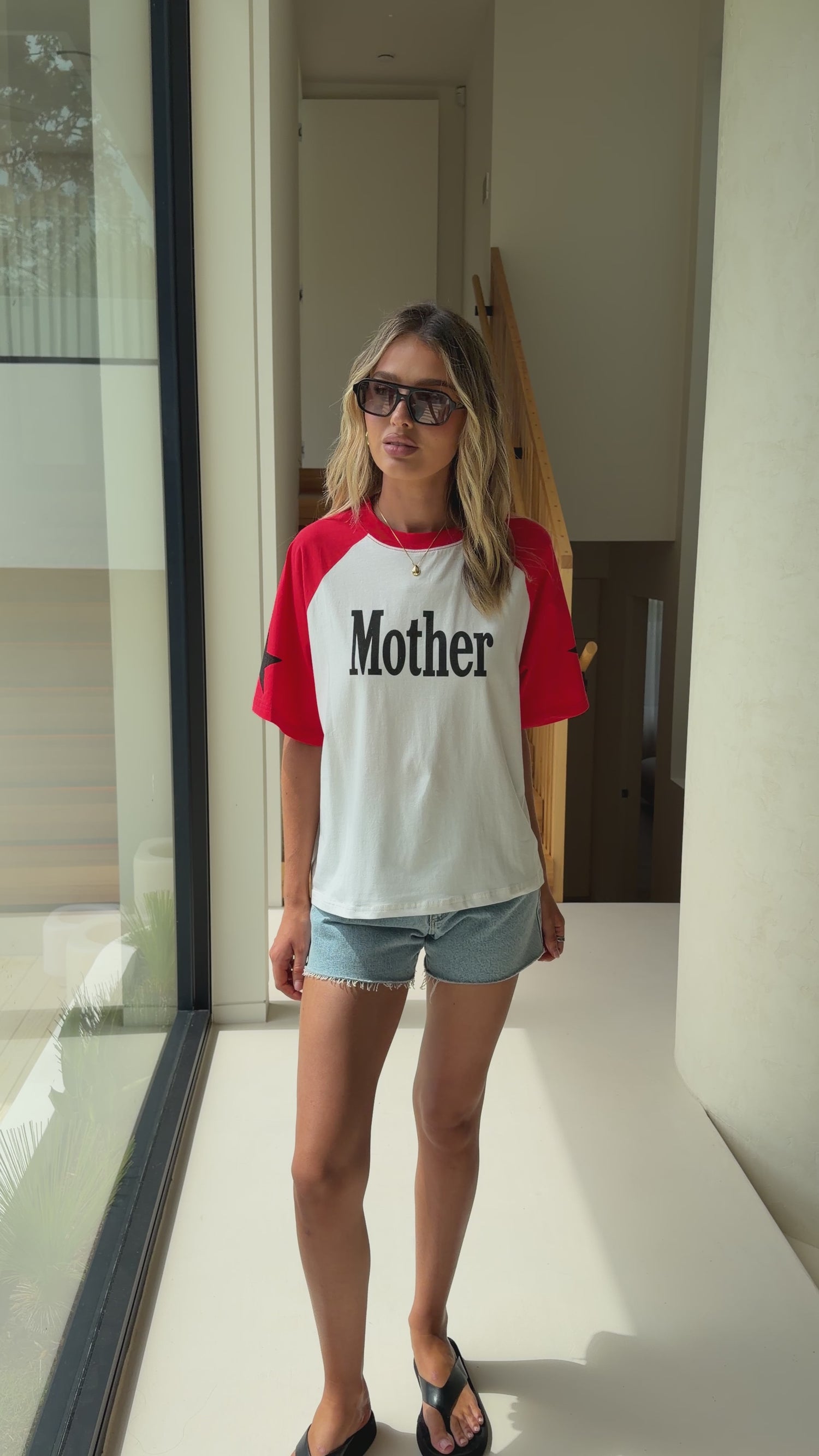 Mother Oversized T-Shirt - White/Red - Billy J
