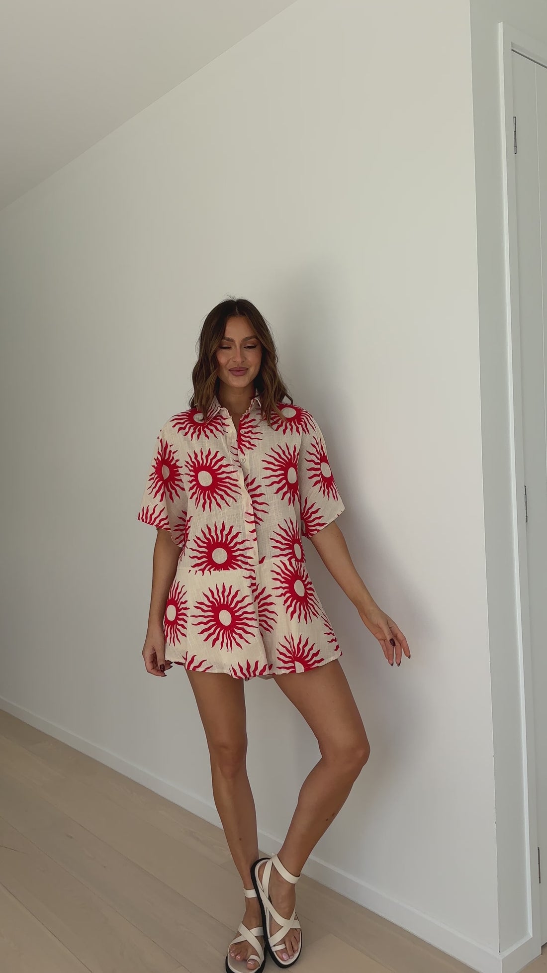 Aralyn Playsuit - Beige / Red Sun - Billy J