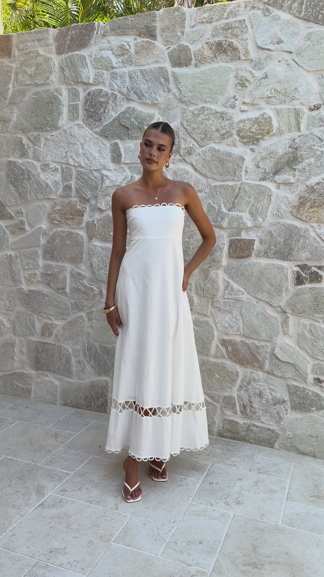 Caressa Maxi Dress - White - Billy J