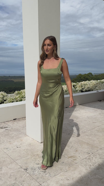 Load and play video in Gallery viewer, Alaria Maxi Dress - Olive
