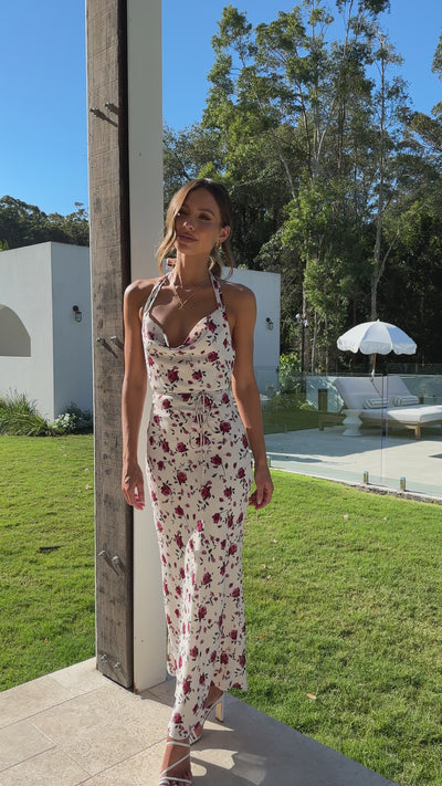 Load and play video in Gallery viewer, Rosie Maxi Dress - Rose Print
