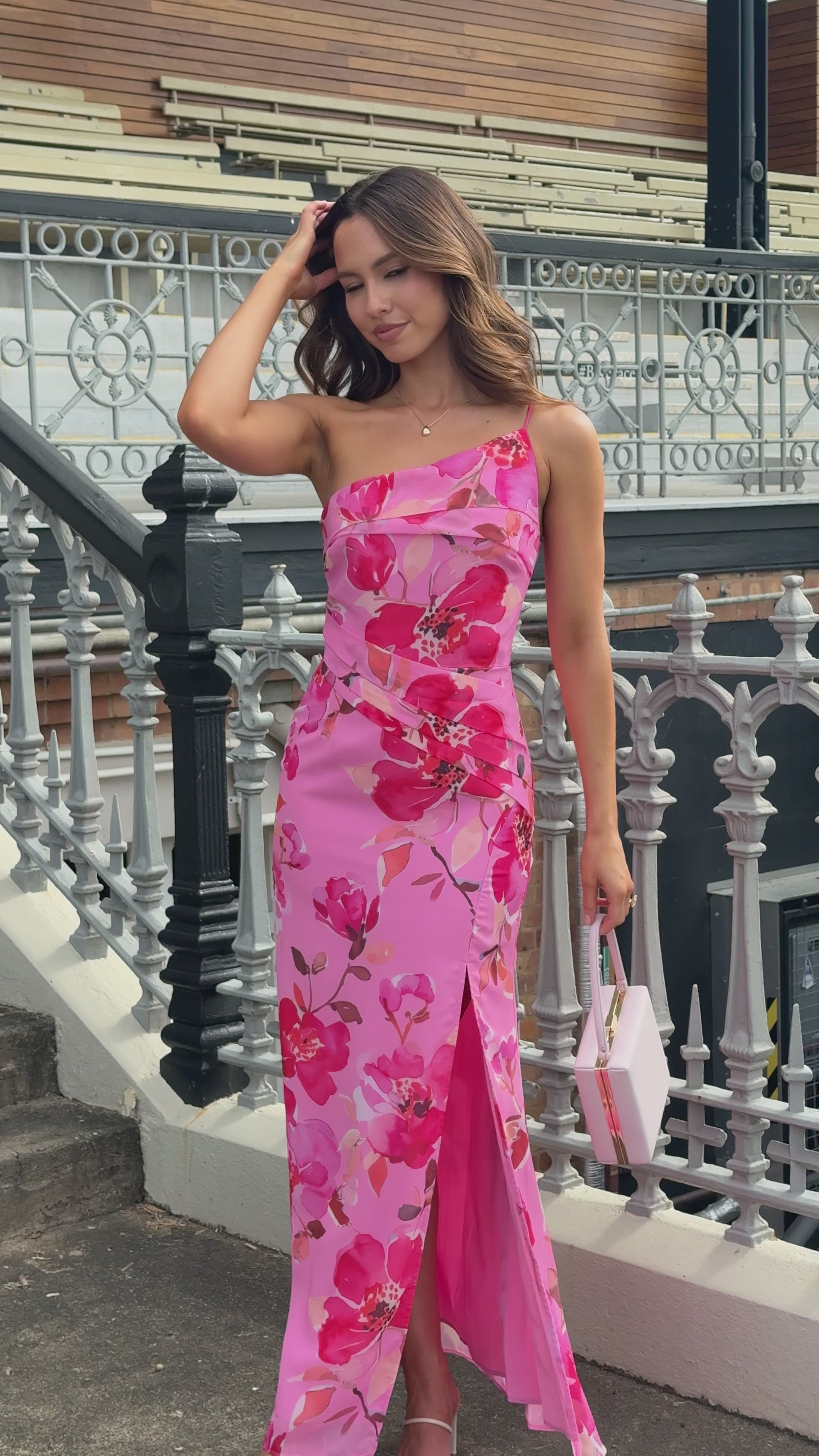 Karalina Maxi Dress - Pink Floral - Billy J