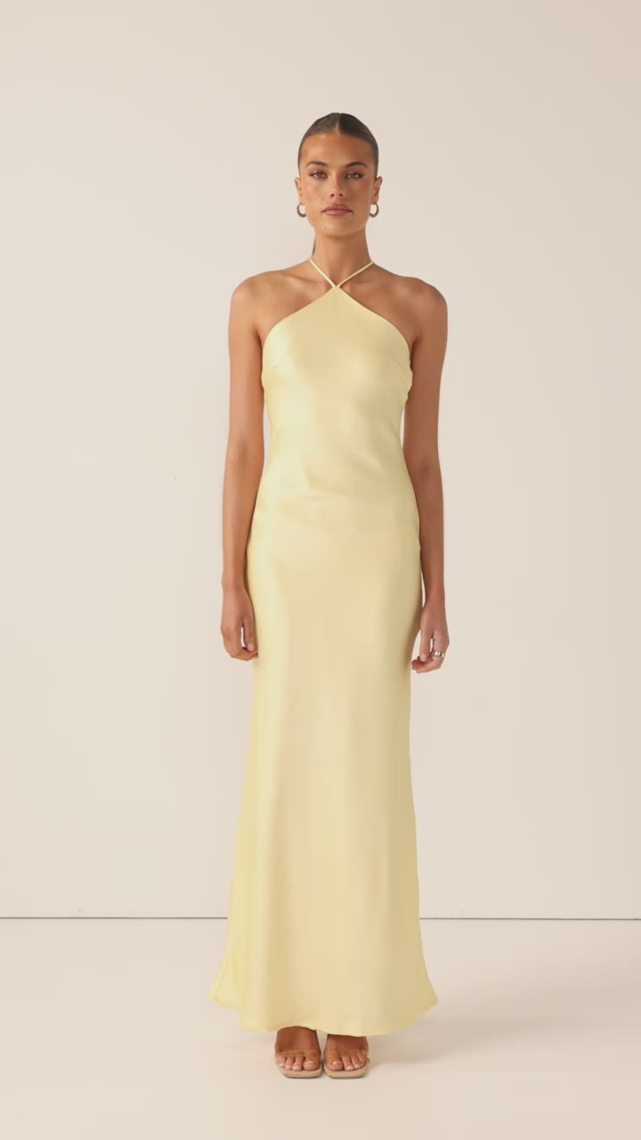 Load video: Chiara Maxi Dress - Lemon - Billy J