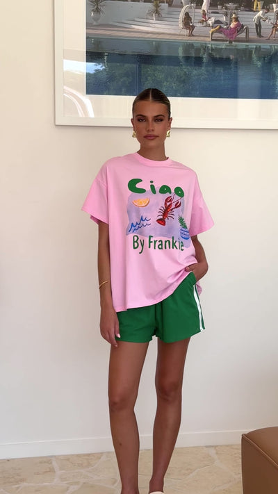 Load and play video in Gallery viewer, Ciao By Frankie Top and Shorts Set - Pink/Green - Billy J
