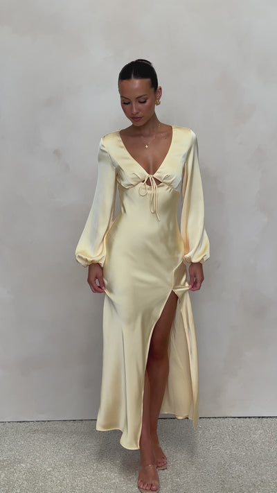 Load and play video in Gallery viewer, Brigitte Maxi Dress - Yellow
