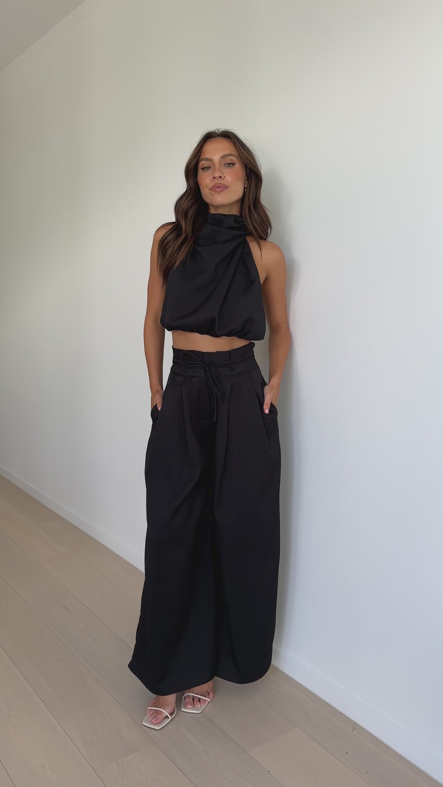 Melinda High Waist Pants - Black - Billy J
