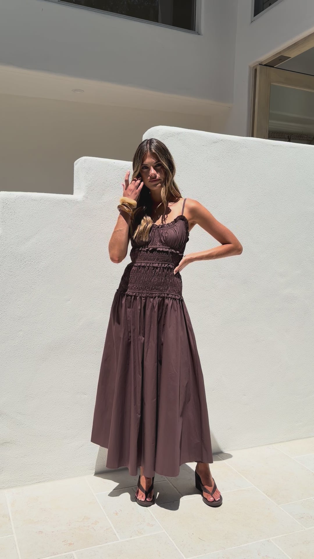 Vida Maxi Dress - Brown - Billy J