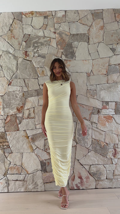 Load and play video in Gallery viewer, Cora Maxi Dress - Yellow
