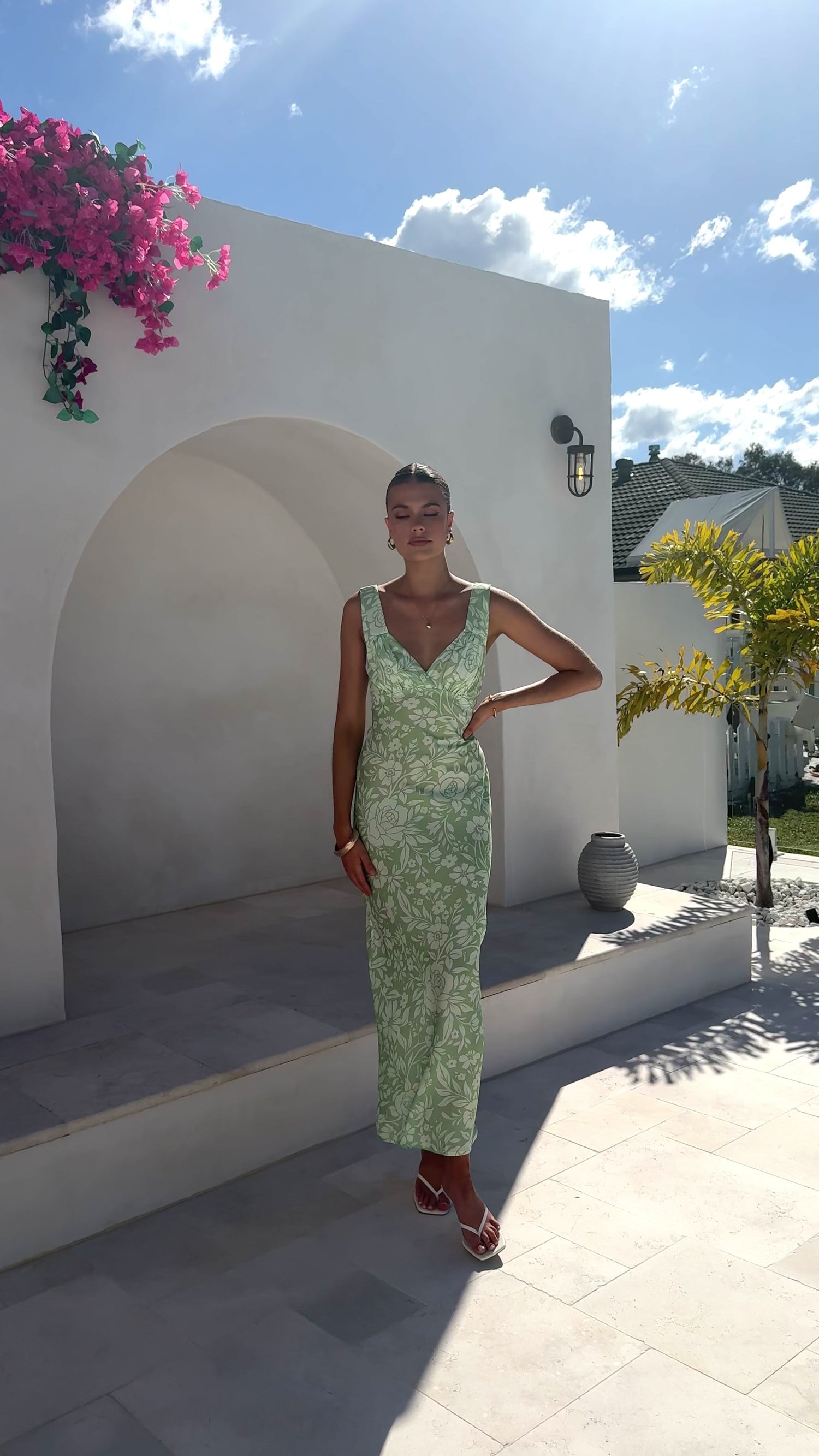 Rubie Maxi Dress - Lime Floral - Billy J