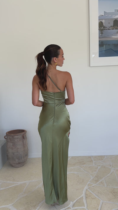 Load and play video in Gallery viewer, Jenna Maxi Dress - Olive
