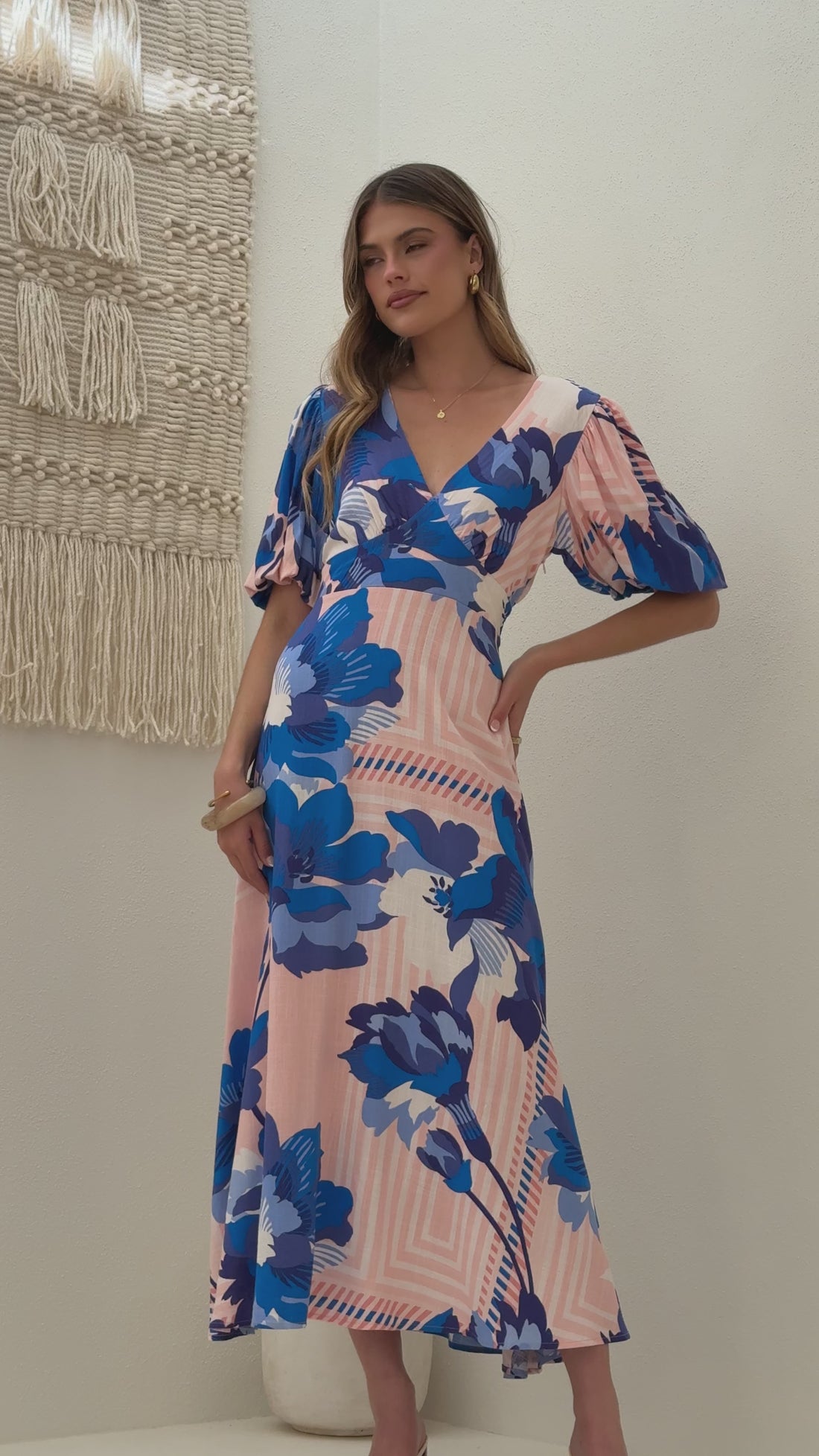 Sapphire Maxi Dress - Blossom Print - Billy J