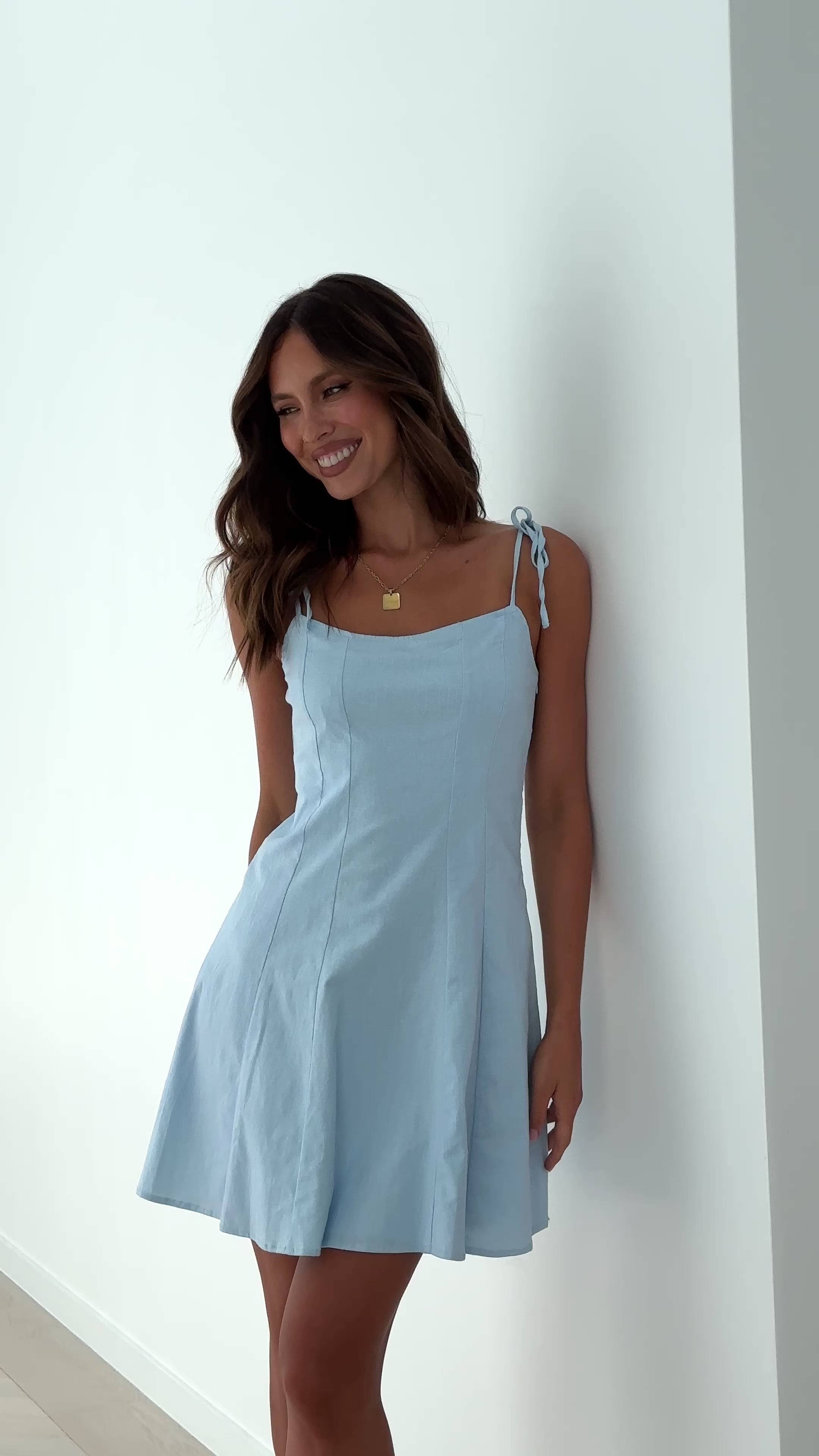 Macie Mini Dress - Light Blue