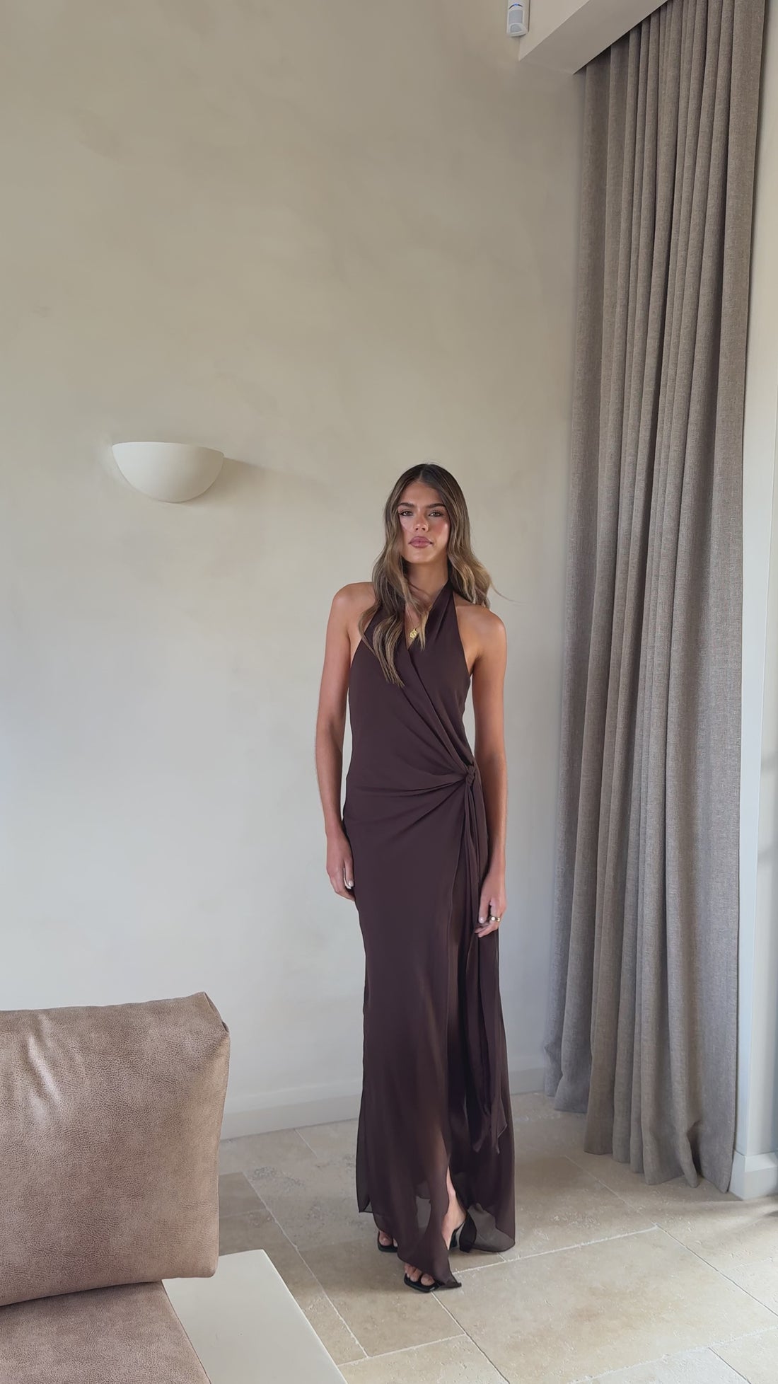 Amanda Maxi Dress - Chocolate - Billy J