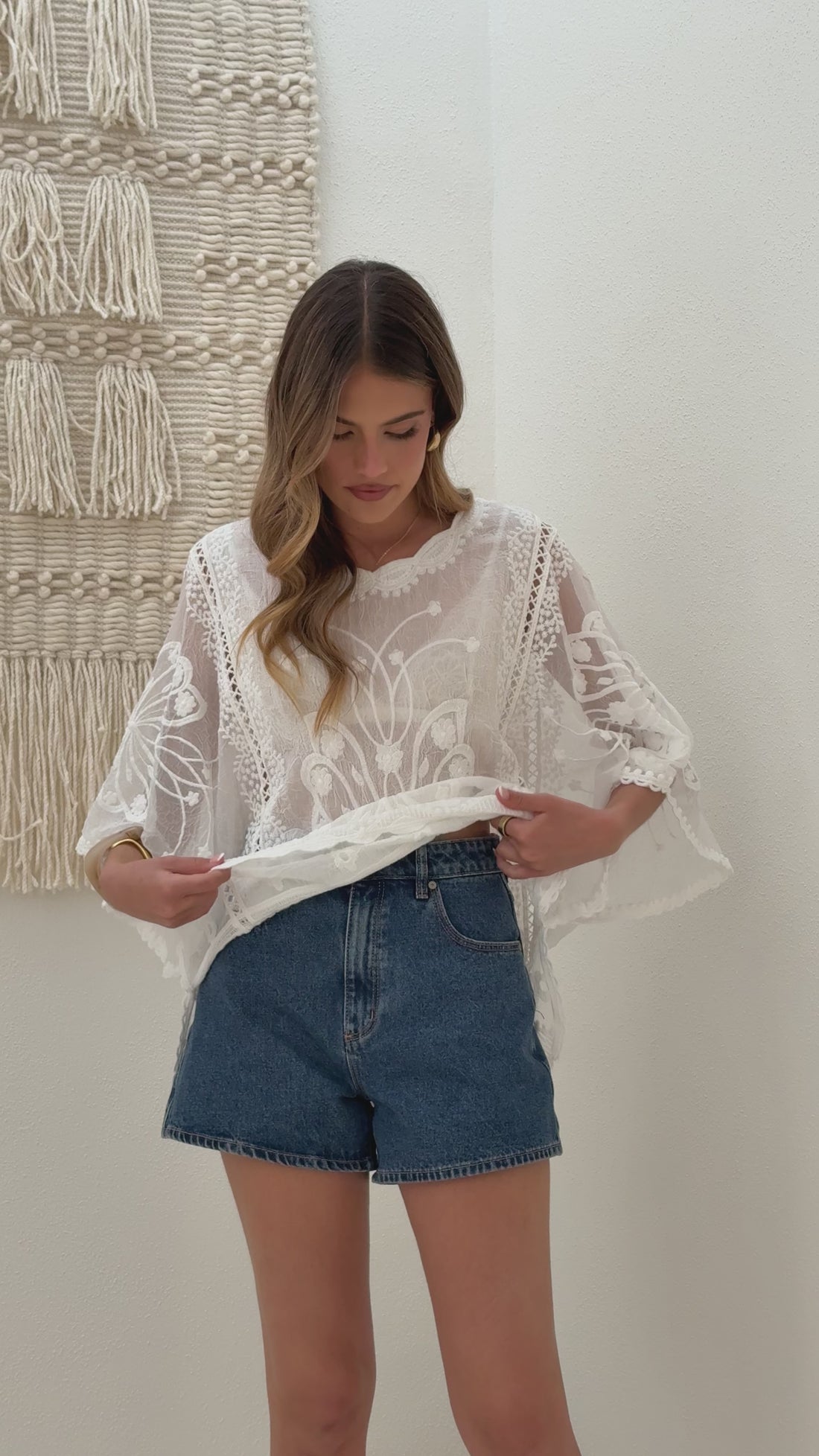 Amaya Lace Top - White - Billy J