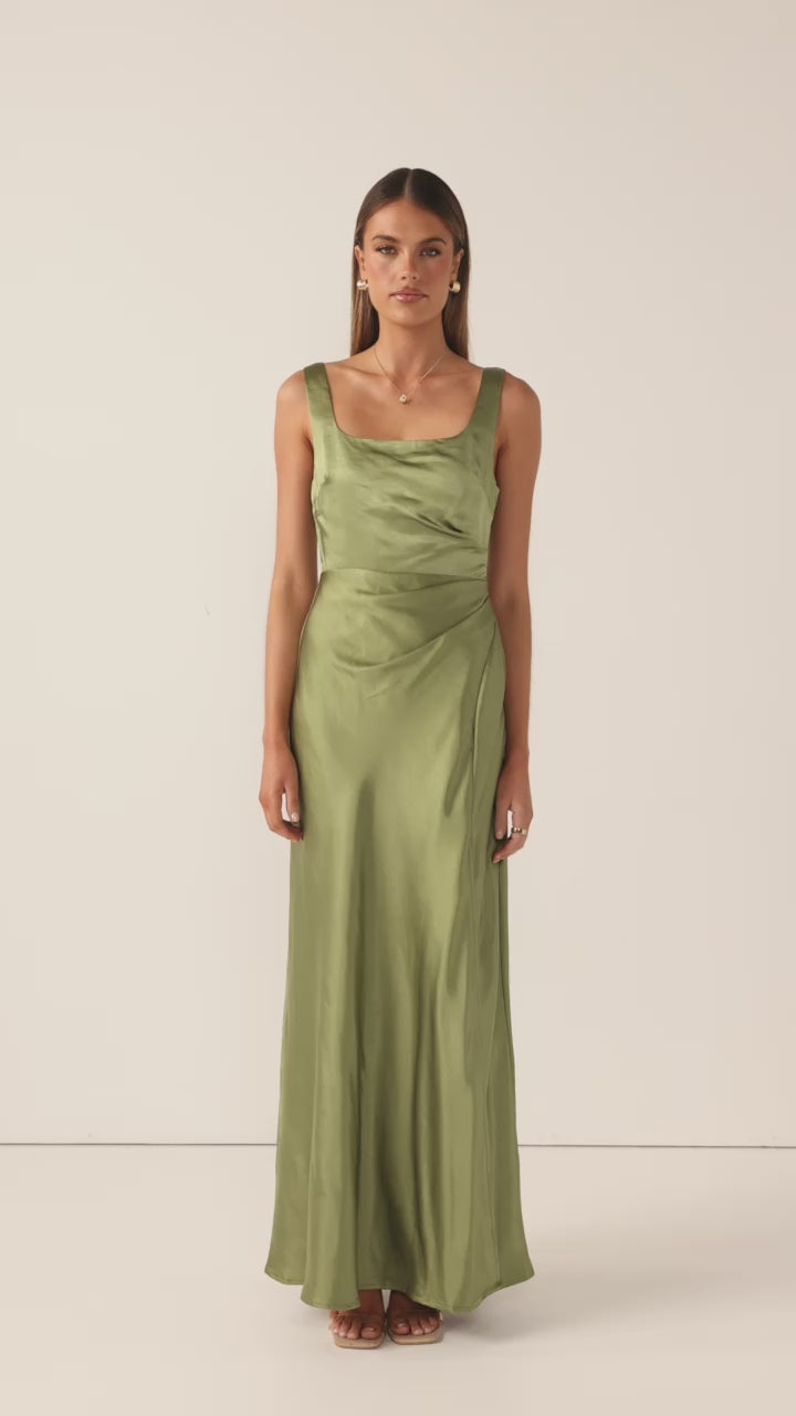 Load video: Alaria Maxi Dress - Olive