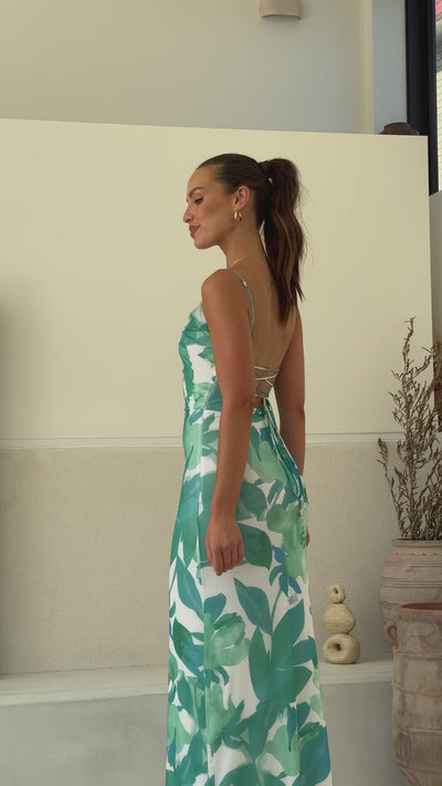 Load and play video in Gallery viewer, Ashley Maxi Dress - Green Floral
