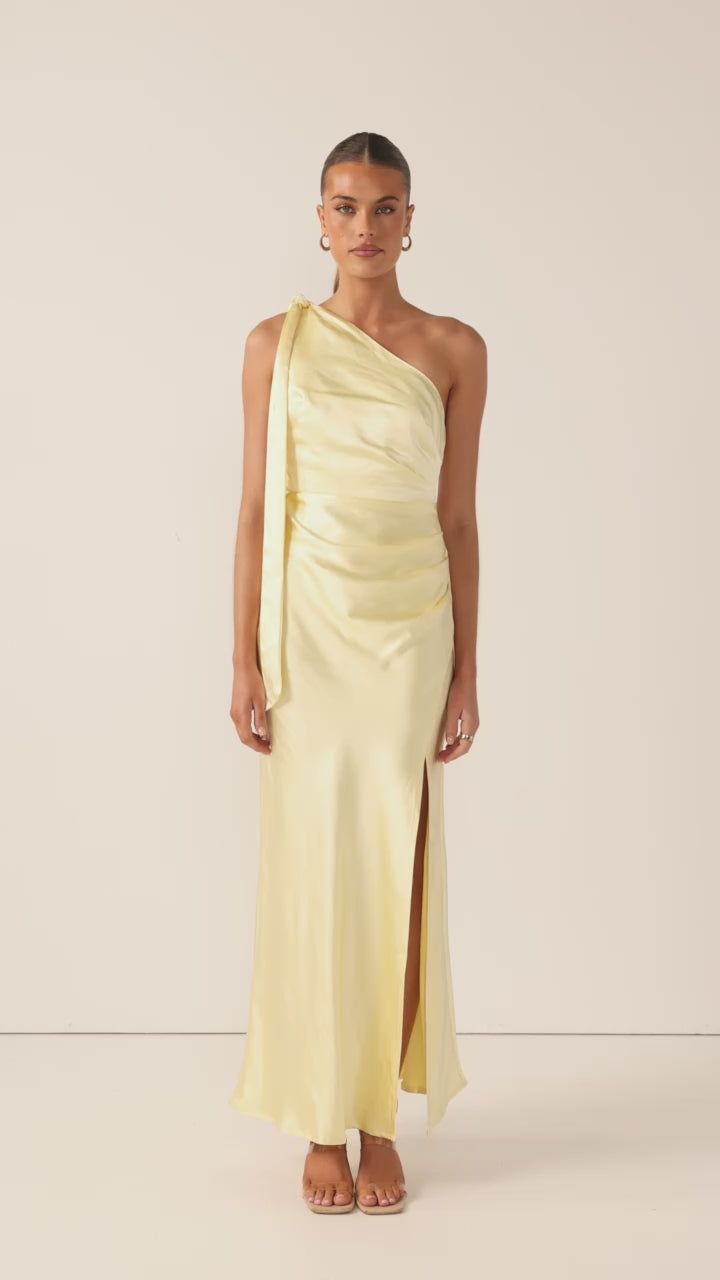 Halle One Shoulder Maxi Dress - Yellow - Billy J