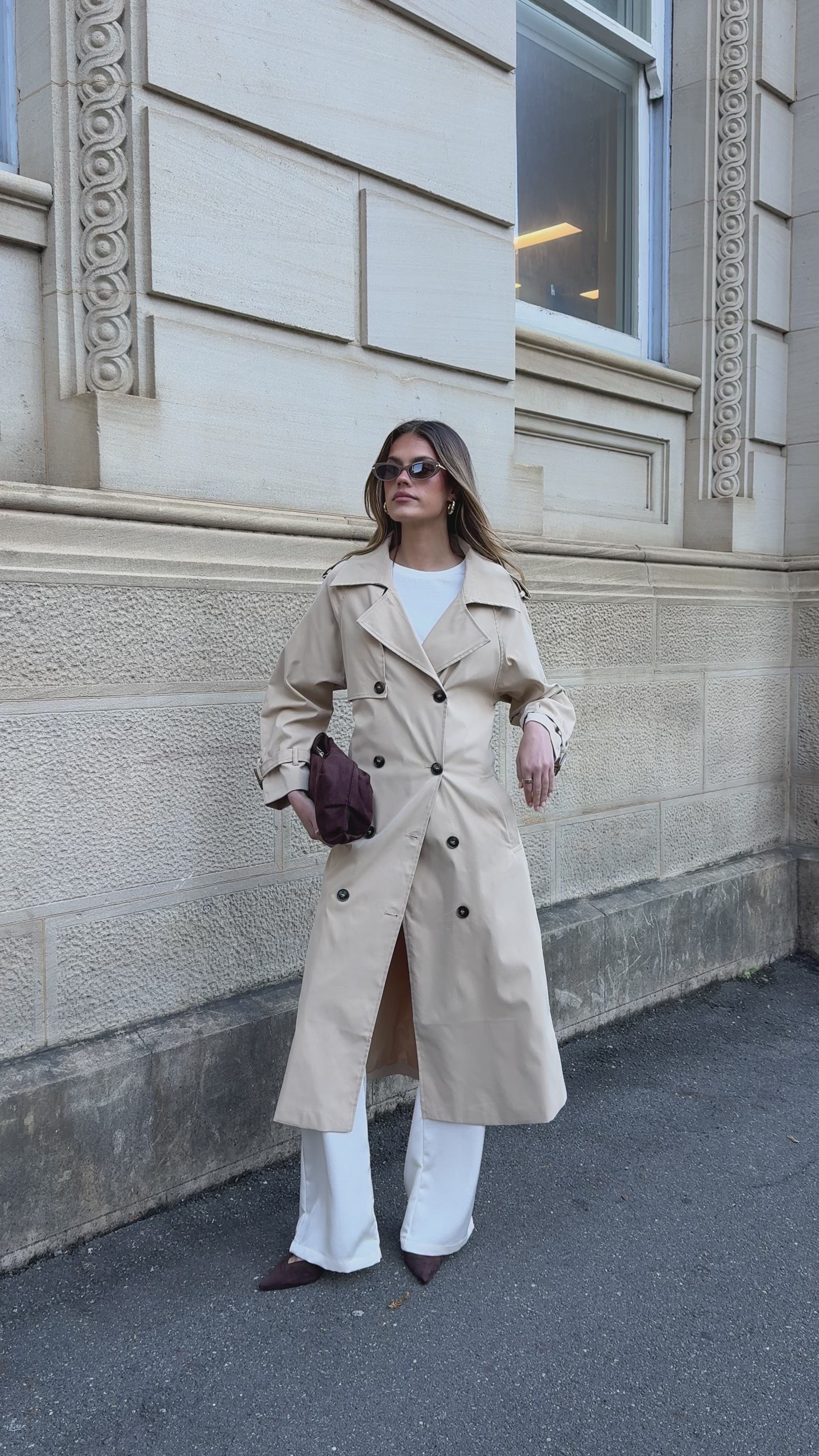 Load video: Deena Coat - Beige - Billy J