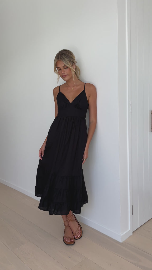 Addilyn Midi Dress - Black - Billy J