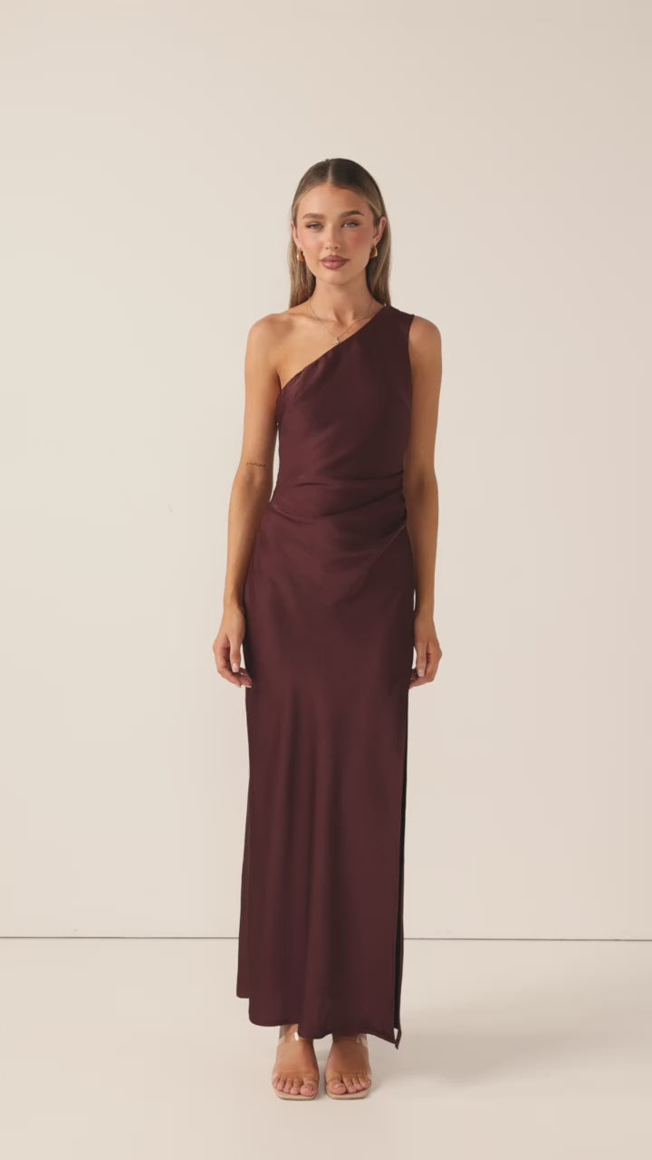 Load video: Victoria Maxi Dress - Chocolate