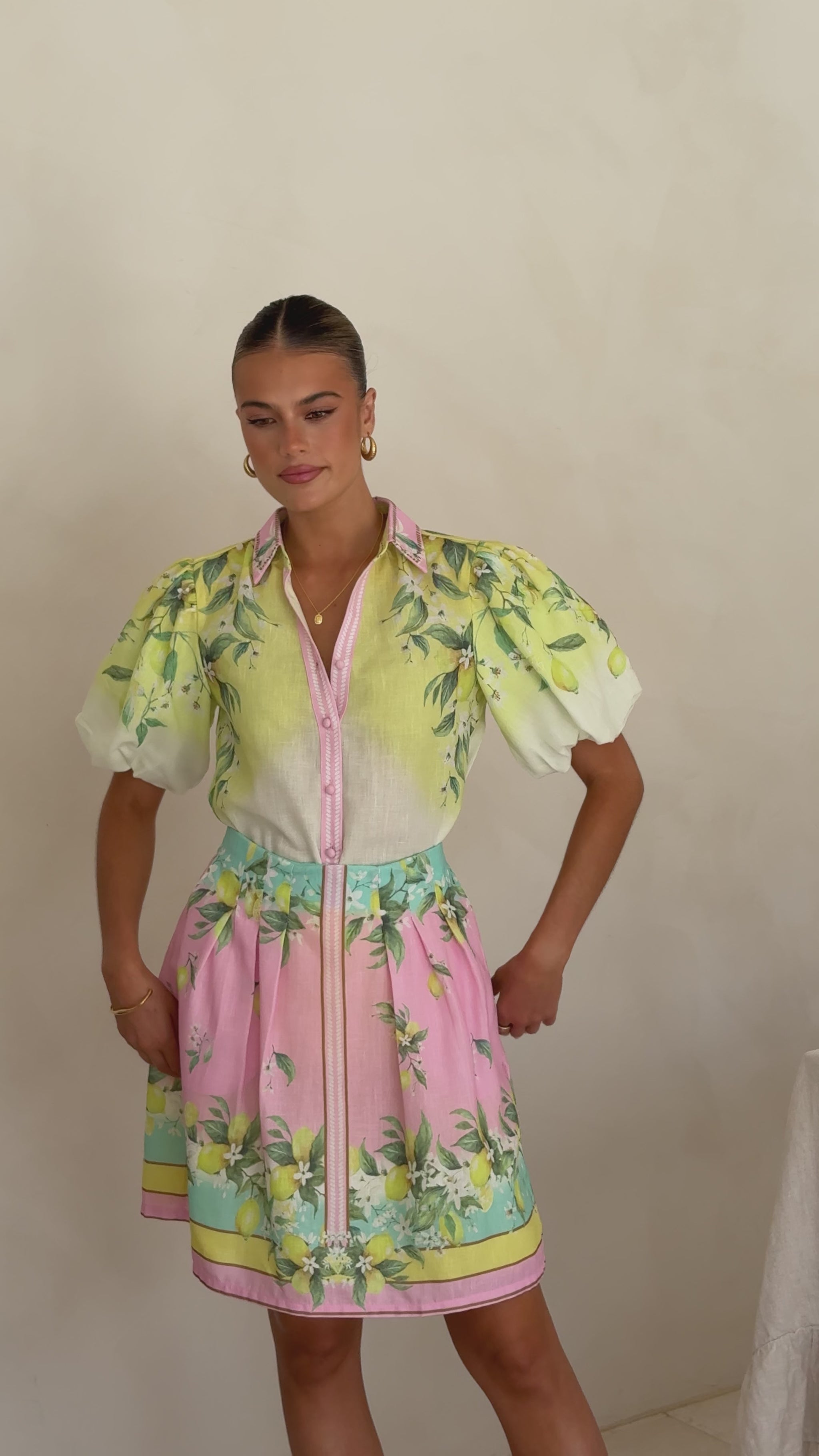 Verena Mini Skirt - Rosé Lemonade - Billy J