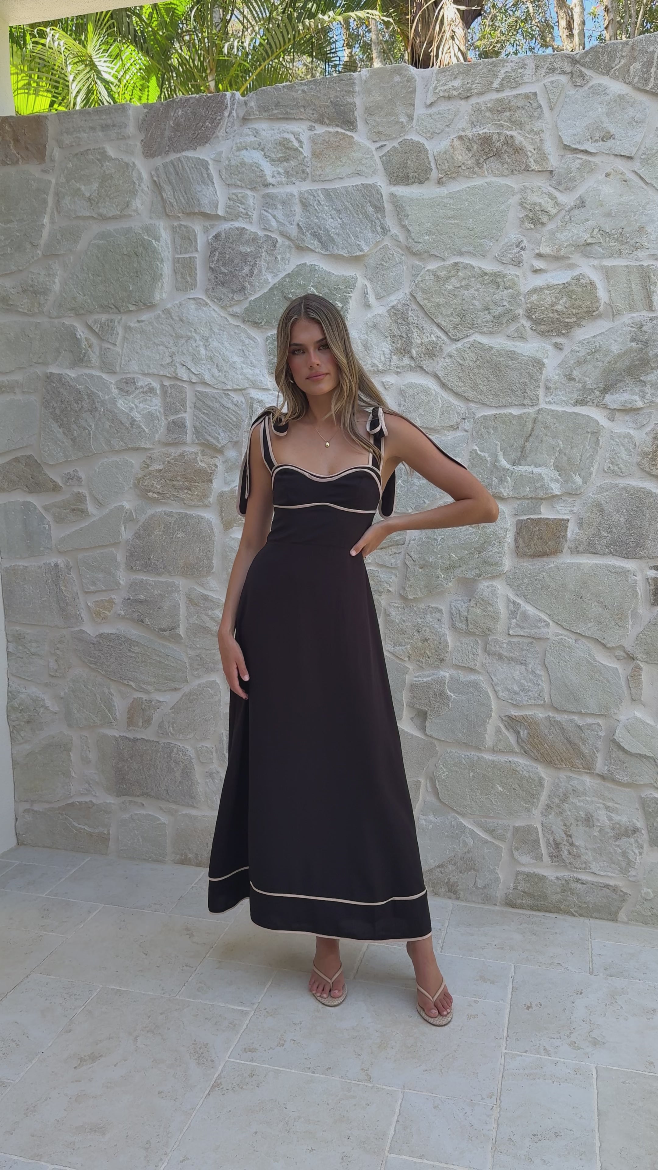 Load video: Beverly Maxi Dress - Black - Billy J
