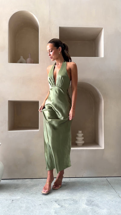 Load and play video in Gallery viewer, Chloe Maxi Dress - Olive
