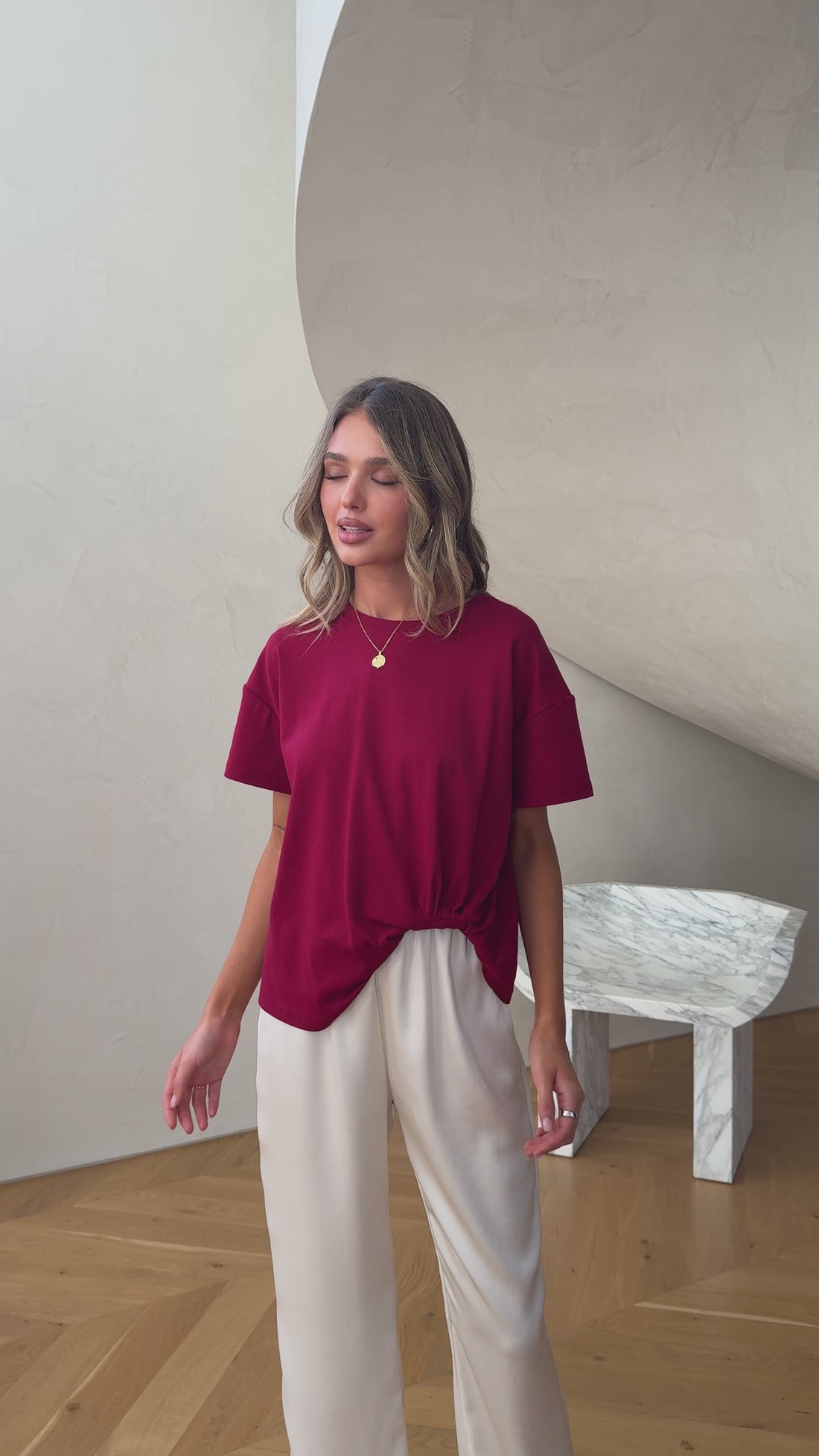 Aria Tee - Wine - Billy J