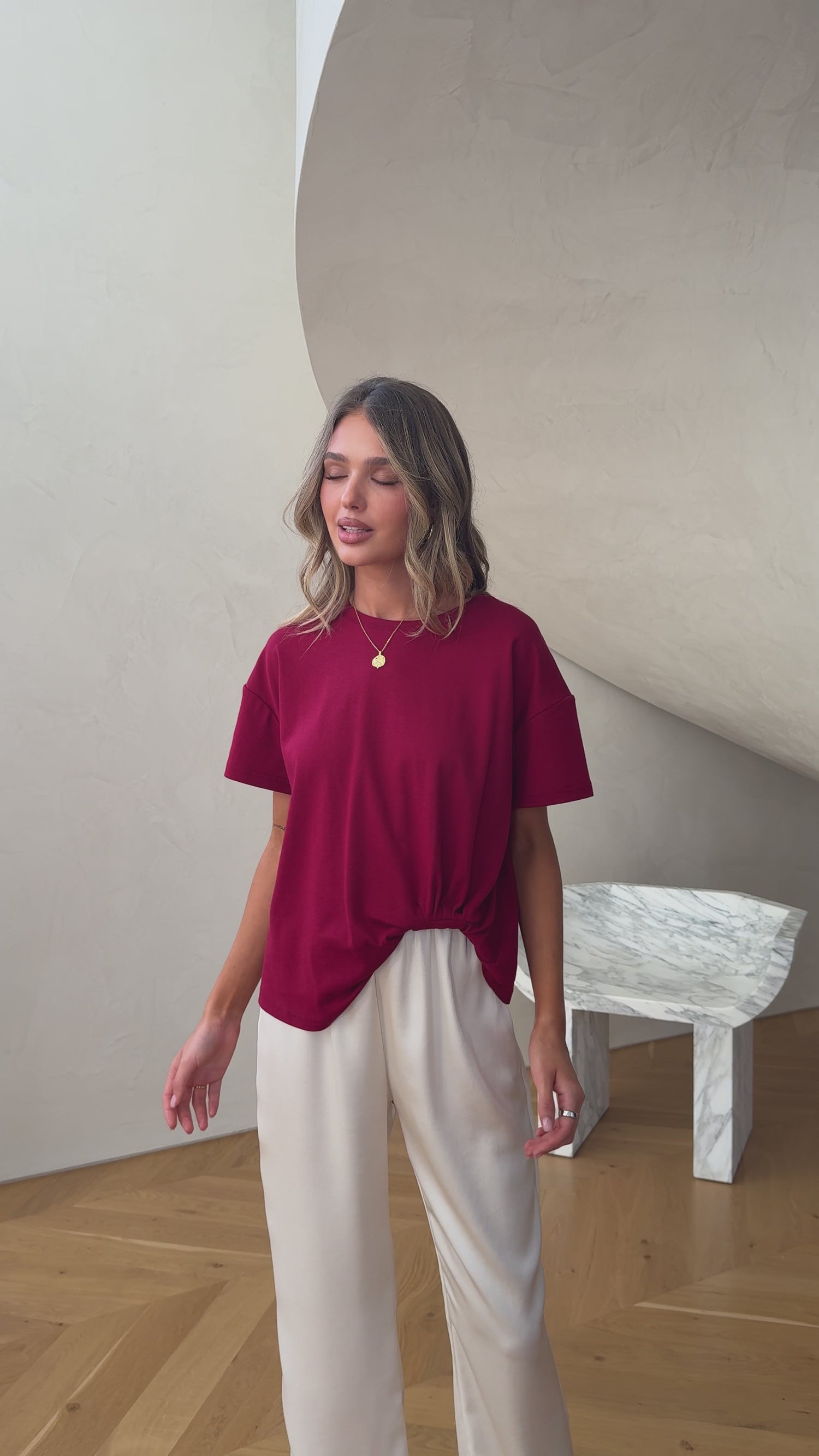 Aria Tee - Wine - Billy J
