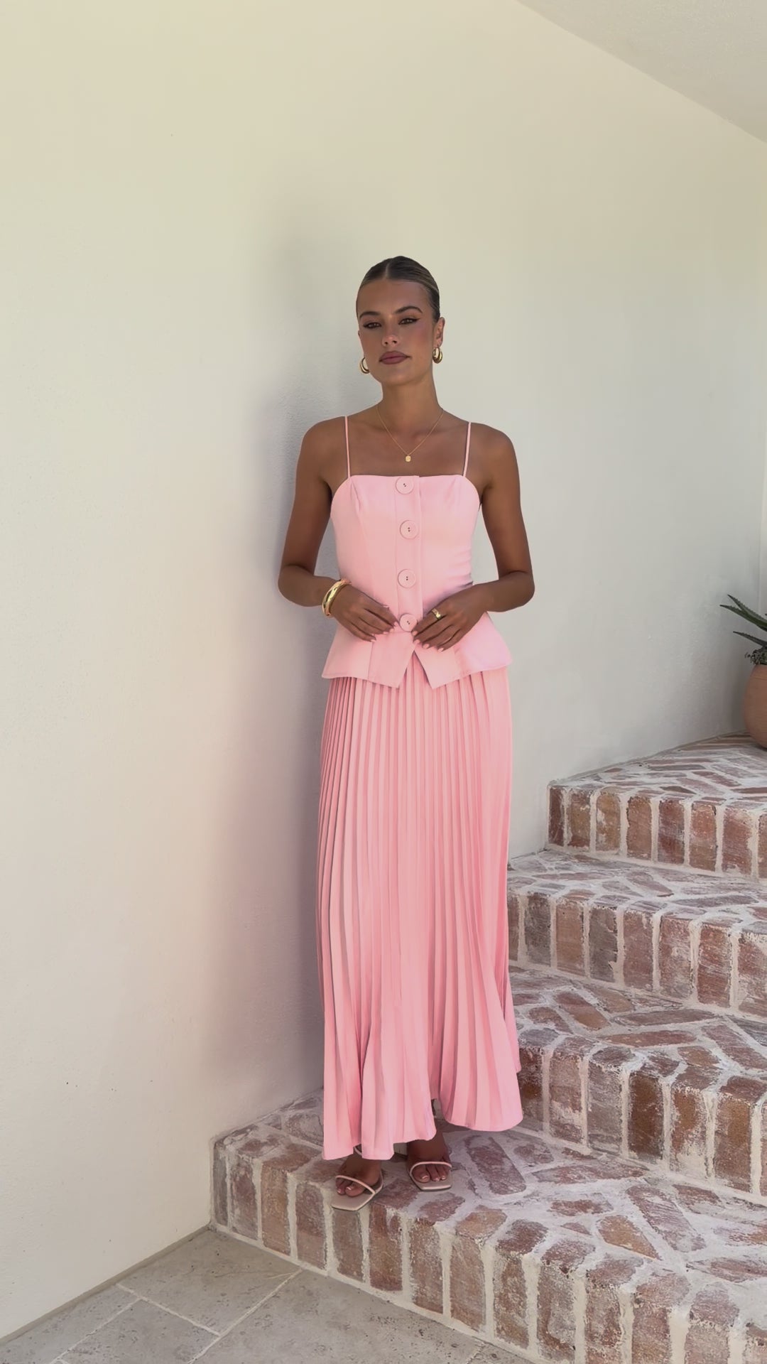 Load video: Amana Maxi Dress - Pink - Billy J