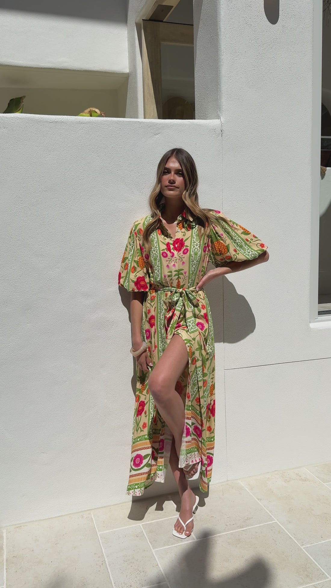Artia Puff Sleeve Maxi Dress - Sunkissed Print - Billy J