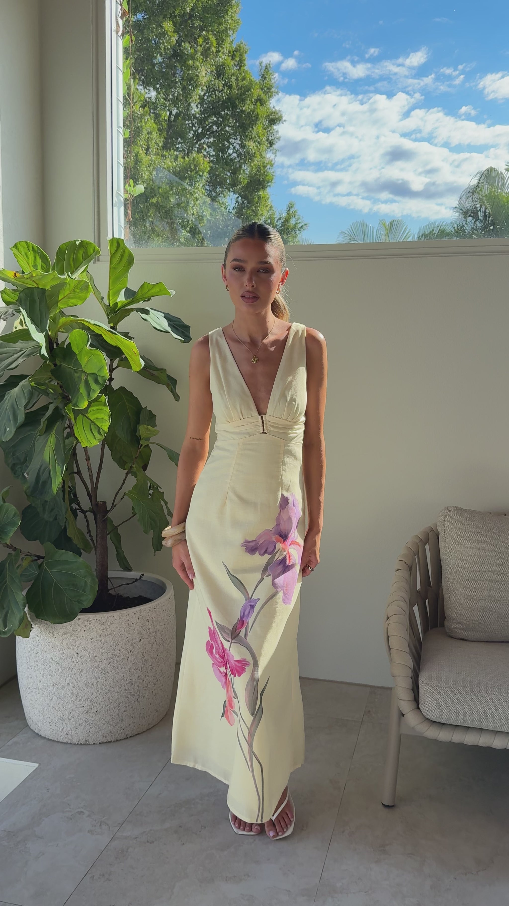 Renee Maxi Dress - Yellow Floral - Billy J