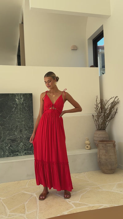 Load and play video in Gallery viewer, Lille Maxi Dress - Red
