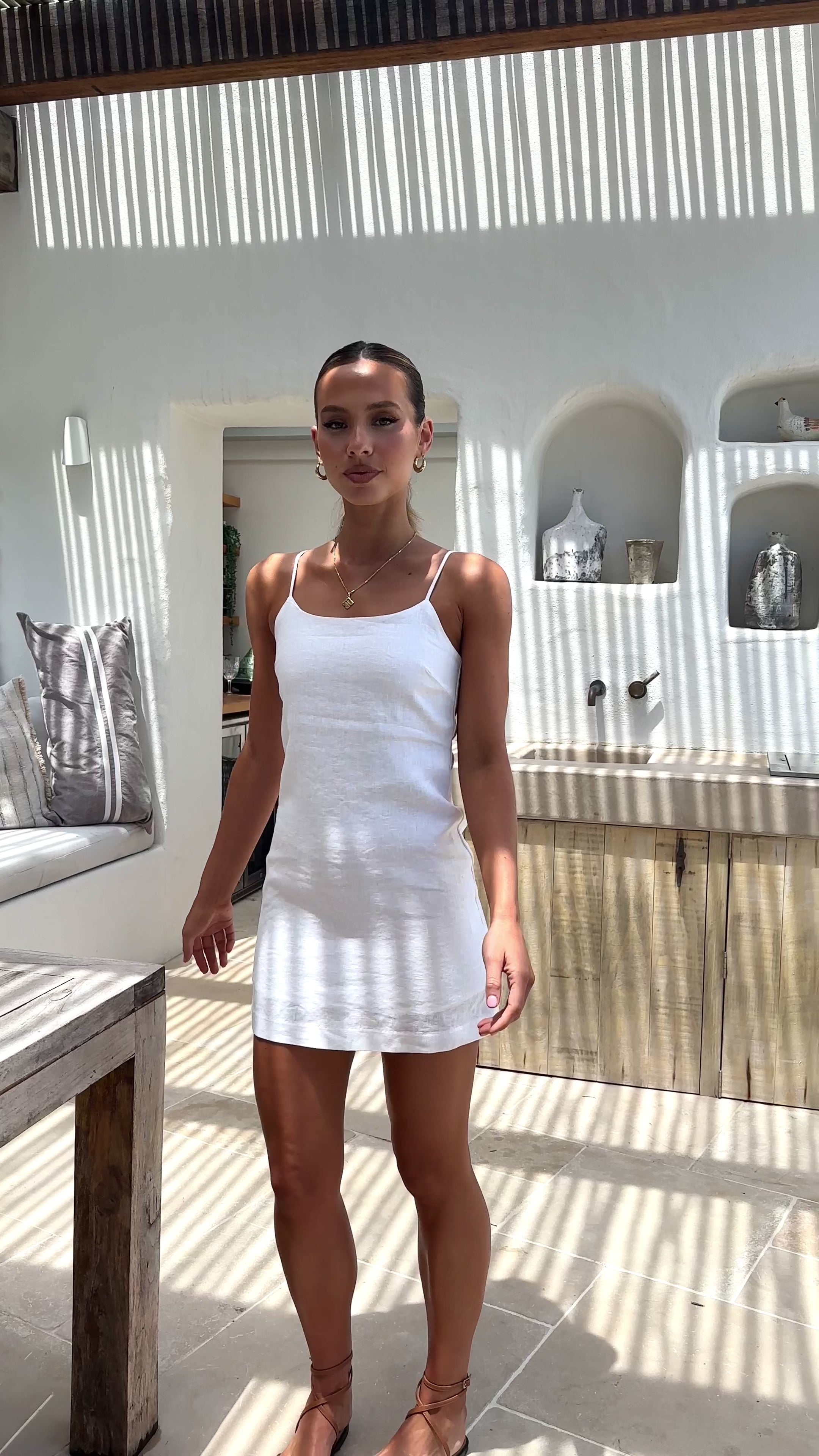 Xavi Linen Dress - White