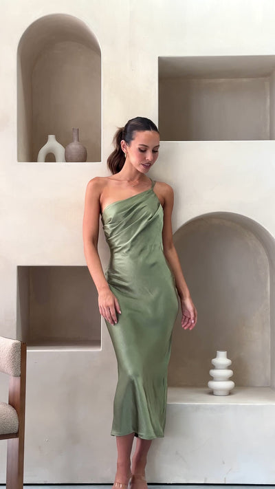 Load and play video in Gallery viewer, Josephina Midi Dress - Olive
