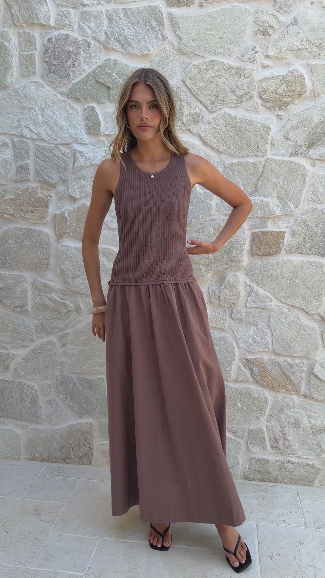 Arden Maxi Dress - Chocolate - Billy J