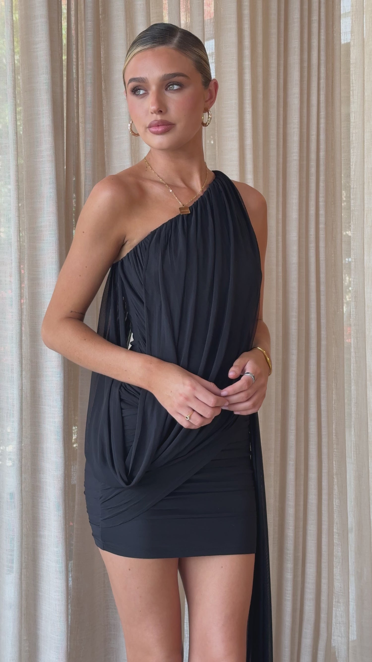 Anastacia Mini Dress - Black - Billy J