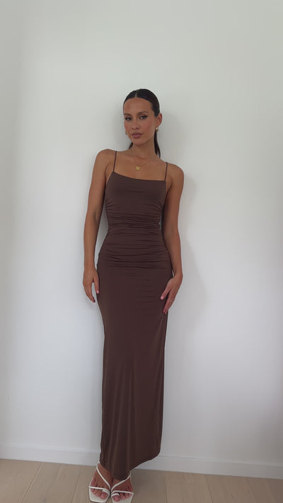 Load and play video in Gallery viewer, Summer Solstice Maxi Dress - Chocolate
